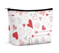 Borsa per il trucco, borse cosmetiche personalizzate per le donne, Motivo romantico, 7.3cm L x 15cm W x 5.9cm H, Astuccio per trucchi