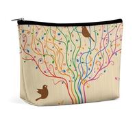 Borsa per il trucco, borse cosmetiche personalizzate per le donne, Nota allodola, 7.3cm L x 15cm W x 5.9cm H, Beauty case