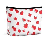 Borsa per il trucco, borse cosmetiche personalizzate per le donne, Nuvola e Cuore Rosso, 7.3cm L x 15cm W x 5.9cm H, Beauty case