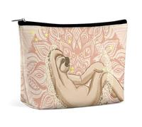 Borsa per il trucco, borse cosmetiche personalizzate per le donne, Sloth dei cartoni animati., 7.3cm L x 15cm W x 5.9cm H, Beauty case