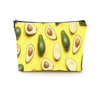 Borsa per il trucco Borse per cosmetici da viaggio in lino da donna per viaggi d'affari, molti avocado maturi, custodia per il trucco