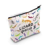 Borsa per il trucco camaleonte regalo per gli amanti dei camaleonti lucertola regali per gli amanti della lucertola borsa regalo a tema lucertola, Lizard Queen 3uk, alla moda
