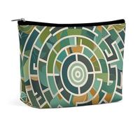 Borsa per il trucco circolare a labirinto per donna, portatile, cosmetica, impermeabile, estetica, da viaggio e da lavoro