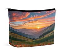 Borsa per il trucco "Cloud Garden at Sunset" per donna, portatile, cosmetica, impermeabile, estetica, da viaggio e da lavoro