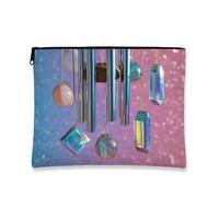 Borsa per il trucco colorata a vento, design geometrico iridescente, custodia da viaggio per cosmetici, custodia portatile con cerniera glitterata, organizer per la cura della pelle per festival di