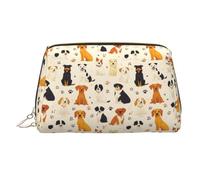 Borsa per il trucco colorata con stampa di zampa di cucciolo, trousse da viaggio per donne, custodia per trucco in pelle di grande capacità, organizer per trucchi, graziosa custodia per trucchi