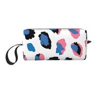 Borsa per il trucco colorata con stampa giraffa resistente all'acqua, organizer da viaggio per donne e uomini, custodia per cosmetici con pelle di leopardo animale, con cerniera, piccola borsa per