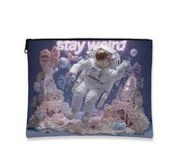 Borsa per il trucco con astronauta fantasiosa, design carino cosmonauta, custodia portatile con cerniera per donne, organizer per cosmetici, per viaggi, festival, accessori primavera ed estate, Pesca