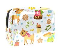 Borsa per il trucco con Babbo Natale e bambini nel quartiere per borsa portatile da viaggio organizer per articoli da toeletta Beauty Bag per donne, Multicolore 05, 18.5x7.5x13cm/7.3x3x5.1in, Beauty