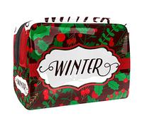 Borsa per il trucco con Babbo Natale e bambini nel quartiere per borsa portatile da viaggio organizer per articoli da toeletta Beauty Bag per donne, Multicolore 08, 18.5x7.5x13cm/7.3x3x5.1in, Beauty