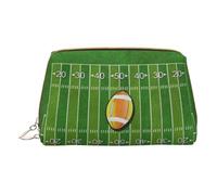 Borsa per il trucco con bandiera britannica,Sacchetto cosmetico in pelle portatile,Borsa da toilette impermeabile da viaggio, American Football Field Ball Sport, Taglia unica