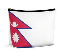 Borsa per il trucco con bandiera del Nepal per borsa cosmetica da viaggio, organizer per articoli da toeletta per donne