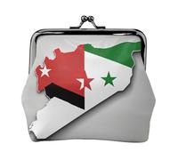 Borsa per il trucco con bandiera della Repubblica Araba Siriana Map04, piccola borsa per il trucco, borsa per riporre carte di credito, borsa per riporre carte di credito, borsa multifunzione compatta