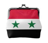Borsa per il trucco con bandiera della Repubblica Araba Siriana, piccola borsa per il trucco, borsa portaoggetti per carte di credito con serratura a bacio, borsa per riporre carte di credito, borsa