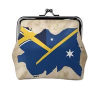 Borsa per il trucco con bandiera delle Isole Salomone map01, piccola borsa per il trucco, borsa per riporre carte di credito con lucchetto a bacio, borsa portaoggetti multifunzione retrò compatta,