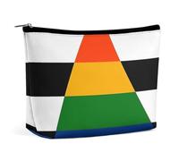 Borsa per il trucco con bandiera Gay Pride a strisce bianche e nere, borsa cosmetica portatile da viaggio, grande borsa con cerniera, borsa organizer in pelle PU, borsa da toilette, stile, 202403273