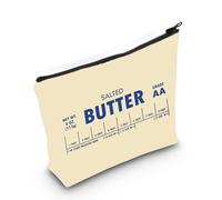 Borsa per il trucco con burro salato, regalo divertente per pasticceria, regalo per amanti del burro, Burro Bag Eu, Borsa cosmetica con stampa