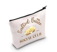Borsa per il trucco con burro salato Social Club, regalo divertente per gli amanti del burro, Borsa Salata Eu, Borsa cosmetica con stampa
