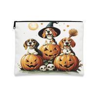 Borsa per il trucco con cane Beagle di Halloween, 17,8 x 22,8 cm, per borsa da viaggio, trousse per articoli da toeletta horror zucca, regalo per donne, divertente e spaventosa, organizer portatile in
