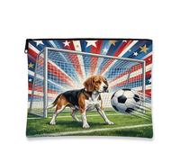 Borsa per il trucco con cane Beagle, divertente borsa da viaggio per sport, borsa da viaggio per donne, piccola borsa portatile in tela con cerniera, borsa da toilette per animali domestici, 17,8 x
