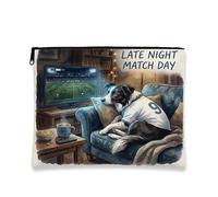 Borsa per il trucco con cane Border Collie, divertente borsa da viaggio per divano da notte, borsa da viaggio per donne, piccola borsa portatile in tela con cerniera, borsa da toeletta per animali