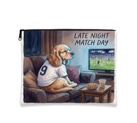 Borsa per il trucco con cane Cocker Spaniel, divertente borsa da viaggio per divano da notte per donne e ragazze, organizer portatile con cerniera in tela piccola per animali domestici, 18 x 22 cm