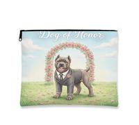 Borsa per il trucco con cane corso, borsa da viaggio per matrimonio, con motivo floreale, per donne, regali per ragazze, organizer portatile per animali domestici, piccola tela con cerniera, 17,8 x
