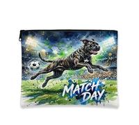 Borsa per il trucco con cane Corso di canna da calcio, borsa da viaggio per donne e ragazze, organizer portatile in tela con cerniera, borsa da toeletta per animali domestici, 17,8 x 22,9 cm