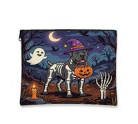 Borsa per il trucco con cane corso, motivo cane corso, 17,8 x 22,8 cm, borsa da viaggio, borsa da viaggio con cimitero di cucciolo horror, borsa per cosmetici da donna, spaventosa e spaventosa, in