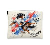 Borsa per il trucco con cane da montagna del Bernese, borsa da viaggio per donne e ragazze, organizer portatile in tela con cerniera, borsa da toeletta per animali domestici, 17,8 x 22,9 cm