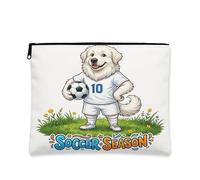 Borsa per il trucco con cane dei Pirenei, borsa da viaggio per donne e ragazze, piccola borsa portatile in tela con cerniera, borsa da toilette per animali domestici, 17,8 x 22,9 cm