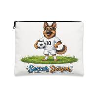 Borsa per il trucco con cane pastore tedesco, borsa da viaggio per donne e ragazze, piccola borsa portatile in tela con cerniera, borsa da toeletta per animali domestici, 17,8 x 22,9 cm