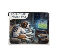 Borsa per il trucco con cane San Bernardo, divertente borsa da viaggio per donne e ragazze, piccola borsa portatile in tela con cerniera, borsa da toeletta per animali domestici, 17,8 x 22,9 cm
