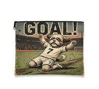 Borsa per il trucco con cane Shih Tzu, borsa da viaggio per cosmetici da donna, borsa portatile piccola in tela con cerniera, borsa da toeletta per animali domestici, 17,8 x 22,9 cm