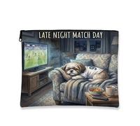 Borsa per il trucco con cane Shih Tzu, divertente borsa da viaggio per divano da notte, borsa da viaggio per donne, regali per ragazze, organizer portatile con cerniera in tela piccola per animali