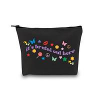 Borsa per il trucco con cantante, regalo per fan cantanti, borsa cosmetica per ragazze amanti della musica regalo, È brutale qui fuori Ku, alla moda