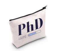 Borsa per il trucco con caricamento del dottorato di ricerca in corso, regalo futuro dottorato di ricerca regalo per studenti di dottorato di laurea con cerniera sacchetto regalo dottorato, bianco,
