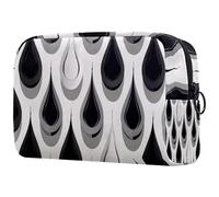 Borsa per il trucco con cerniera a due colori con motivo a gocce d'acqua carino astuccio per cosmetici impermeabile borsa cosmetica regalo di compleanno per donne ragazze, Multi,