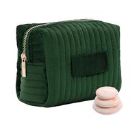 Borsa per il trucco con cerniera, borsa per il trucco impermeabile - cosmetica con cerniera di grande capacità, impermeabile per spazzolino da denti, dentifricio, b, Verde, la descrizione, Vedere