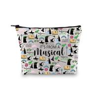 Borsa per il trucco con cerniera ispirata ai malvagi regalo per amanti della musica It's from a Musical Broadway Theatre, Borsa cosmetica con stampa