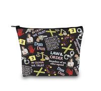 Borsa per il trucco con cerniera per fan della serie televisiva regalo ispirata al programma televisivo Detective Team Merchandise Special Vittime Unit Makeup Bag, Modello TV Law Blk Eu, Borsa