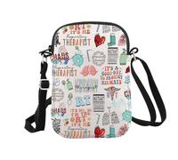 Borsa per il trucco con cerniera per terapia respiratoria RT regalo terapista respiratorio, Rt Cr Eu, Borsa cosmetica con stampa