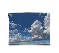 Borsa per il trucco con cielo e nuvole, astuccio da viaggio per cosmetici, con motivo astratto e cielo, borsa portatile con cerniera, organizer per articoli da toeletta essenziali per viaggi