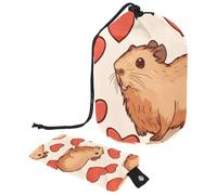 Borsa per il trucco con coulisse, borsa da viaggio per cosmetici di grande capacità, con piccola borsa con cerniera, borsa da toilette portatile da donna, margherita Capybaras, Multicolore 15., Taglia