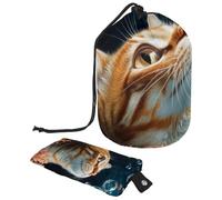 Borsa per il trucco con coulisse, borsa da viaggio per cosmetici di grande capacità, con piccola borsa con cerniera, borsa da toilette portatile per donne, recinto di pulcini con fiori primaverili,