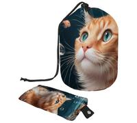 Borsa per il trucco con coulisse, borsa da viaggio per cosmetici di grande capacità, con piccola borsa con cerniera, borsa da bagno portatile per articoli da toeletta, regalo per donne, recinto di