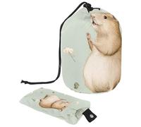 Borsa per il trucco con coulisse, borsa da viaggio per cosmetici di grande capacità, con piccola borsa con cerniera, borsa da toilette portatile da donna, margherita Capybaras, Multicolore 9, Taglia