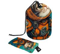 Borsa per il trucco con coulisse, borsa da viaggio per cosmetici di grande capacità, con piccola borsa con cerniera, borsa da bagno portatile per articoli da toeletta, regalo per donne, recinto di