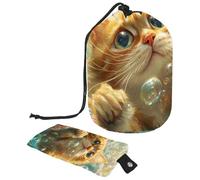 Borsa per il trucco con coulisse, borsa da viaggio per cosmetici di grande capacità, con piccola borsa con cerniera, borsa da toilette portatile per donne, recinto di pulcini con fiori primaverili,