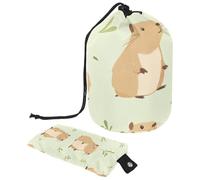 Borsa per il trucco con coulisse, borsa da viaggio per cosmetici di grande capacità, con piccola borsa con cerniera, borsa da toilette portatile da donna, margherita Capybaras, Multicolore 17, Taglia